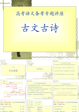 决战之高三语文王大绩备考系列：古文古诗课件