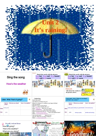 七年级英语上It's raining SectionB课件鲁教版 课件