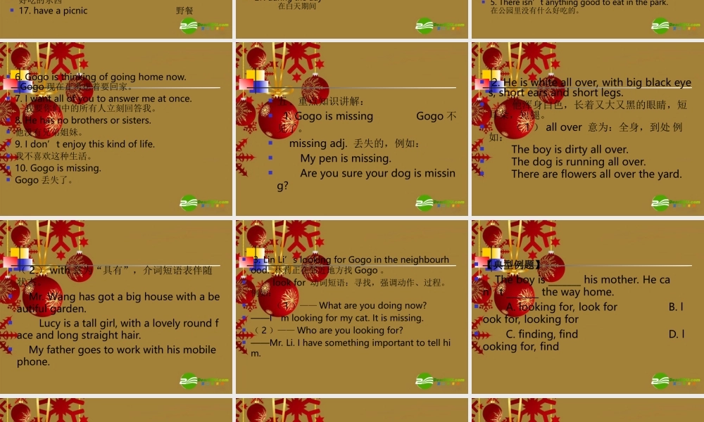 七年级英语下册 Unit3 They are looking for Gogo课件 北京课改版 课件