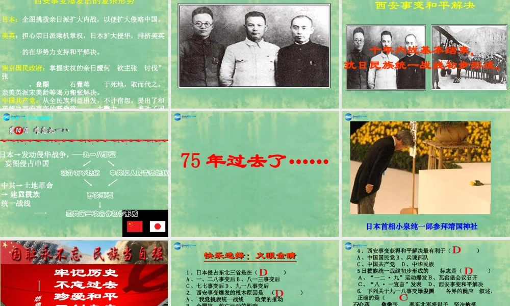 中学七年级历史上册 第16课 难忘九一八课件3 鲁教版五四制 课件