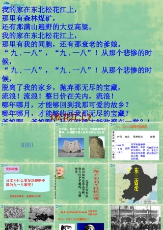 中学七年级历史上册 第16课 难忘九一八课件3 鲁教版五四制 课件