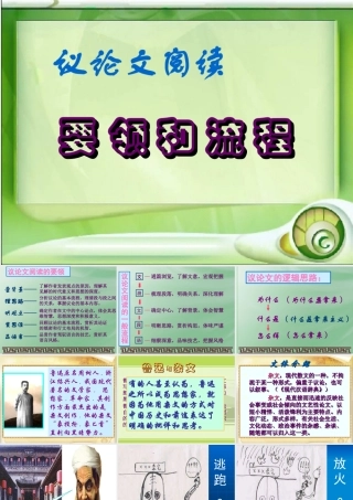 人教版高一语文议论文阅读 要领和流程 素材