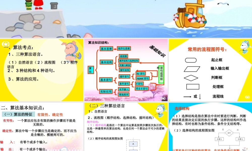 复习课件--必修3算法 第一章算法初步