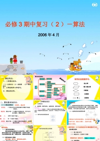 复习课件--必修3算法 第一章算法初步