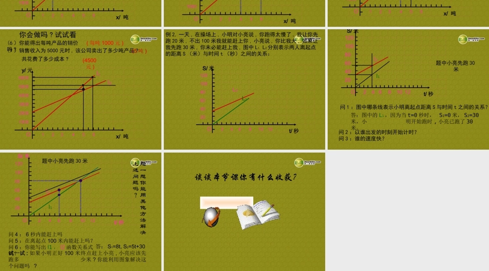 八年级数学上册 7.5 一次函数的简单应用课件1 浙教版 课件