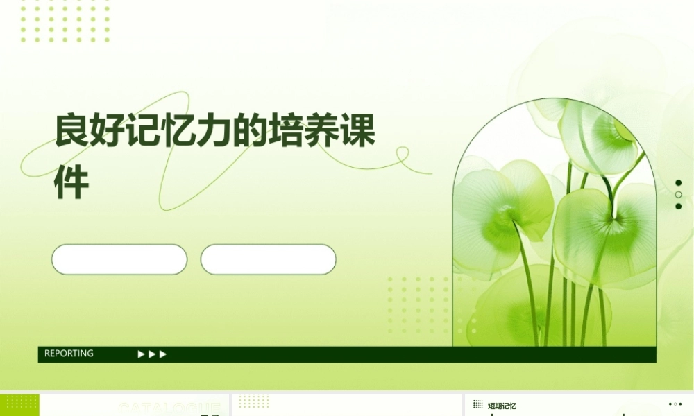 良好记忆力的培养课件