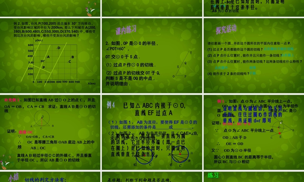 九年级数学上册 2421 直线与圆的位置关系课件2 (新版)新人教版 课件