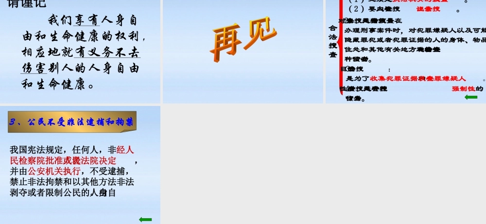 八年级政治下册 维护人身自由权课件 粤教版 课件