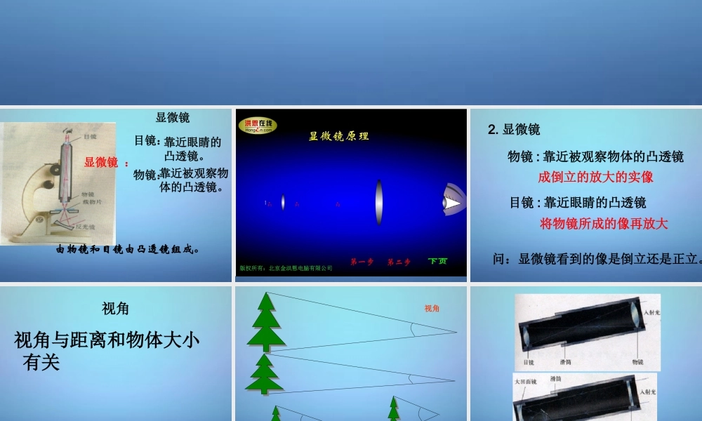 山东省无棣县第一实验学校八年级物理上册 5.5 显微镜和望远镜课件 (新版)新人教版 课件