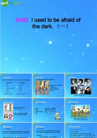九年级英语 Unit  2 I used to be afraid of the dark 课件 人教新目标版 课件