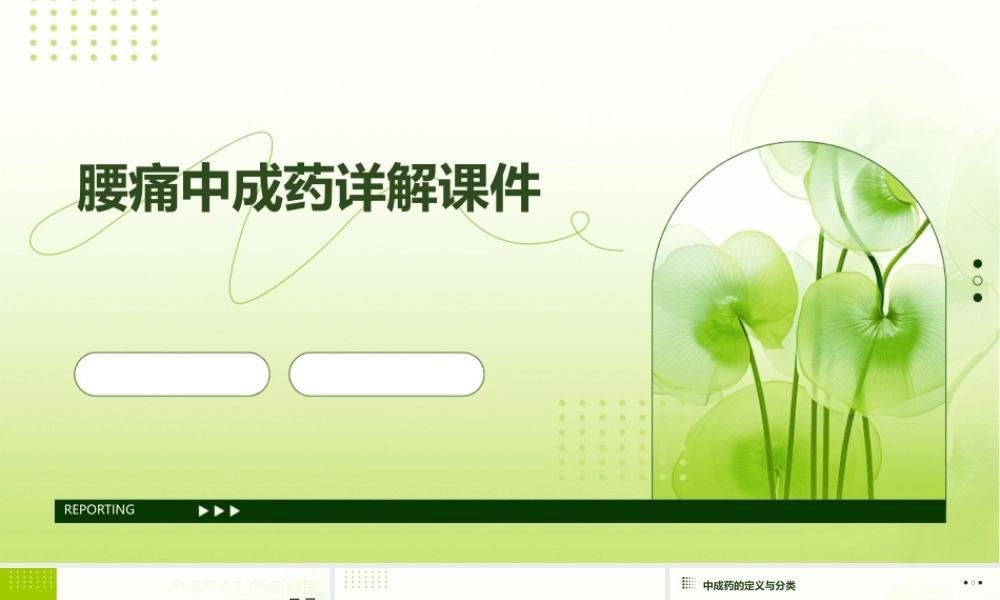 腰痛中成药详解课件