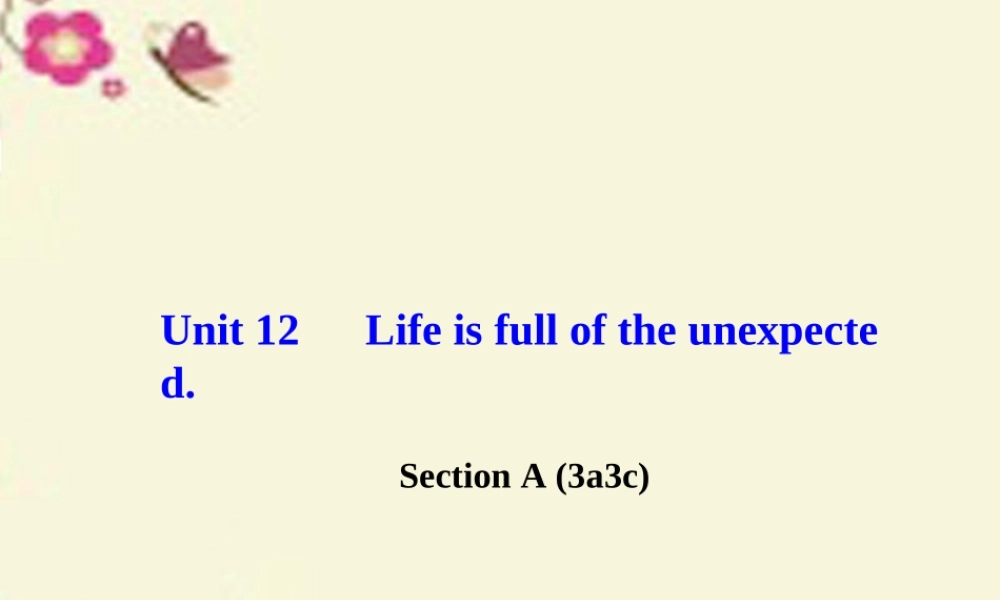 九年级英语全册 Unit 12 Life is full of the unexpected Section A(3a 3c)课件 (新版)人教新目标版 课件