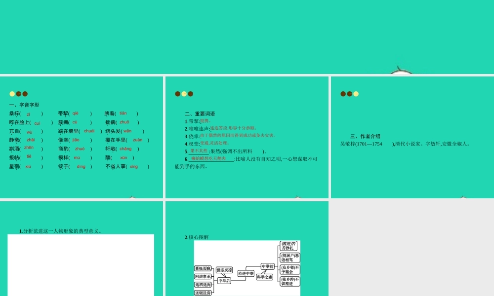 八年级语文上册 第四单元 14 范进中举课件 语文版 课件