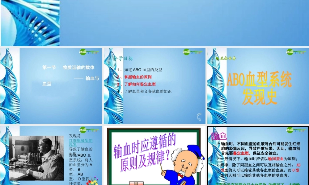 七年级生物下册 第三单元第三章第一节物质运输的载体课件 济南版 课件