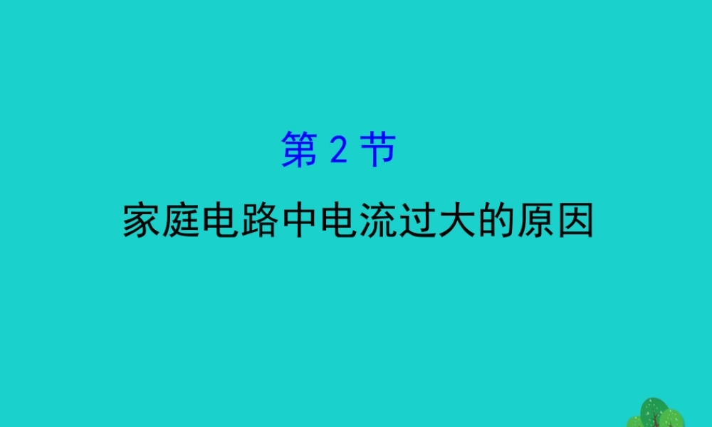 九年级物理全册 第十九章 第2节家庭电路电流过大的原因习题课件 (新版)新人教版 课件