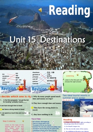新课标 人教版高二英语unit15 reading Destinations 课件