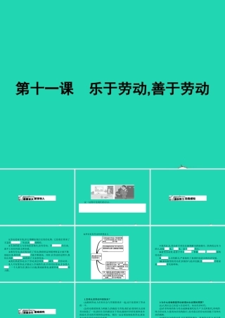 八年级政治下册 第四单元 劳动创造世界 11 乐于劳动 善于劳动课件 教科版 课件