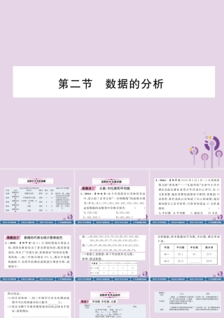 中考数学总复习 第一部分 教材知识梳理 第8章 统计与概率 第2节 数据的分析(精讲)课件