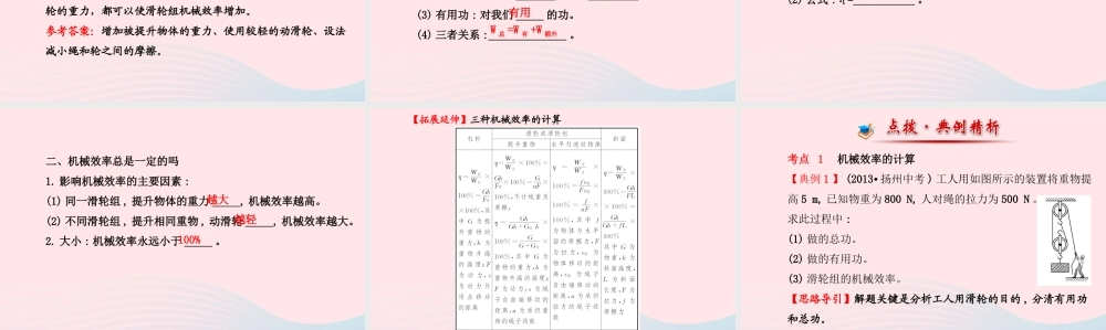 八年级物理全册 第十章 第五节 机械效率课件 (新版)沪科版 课件