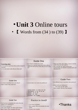 八年级英语下册 Unit 3 Online tours课件 (新版)牛津版 课件