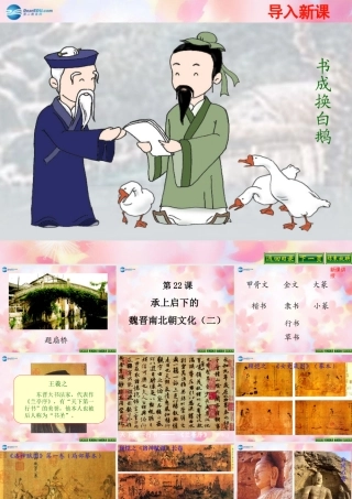 中学七年级历史上册(第22课 承上启下的魏晋南北朝文化(二))课件 新人教版 学案-2