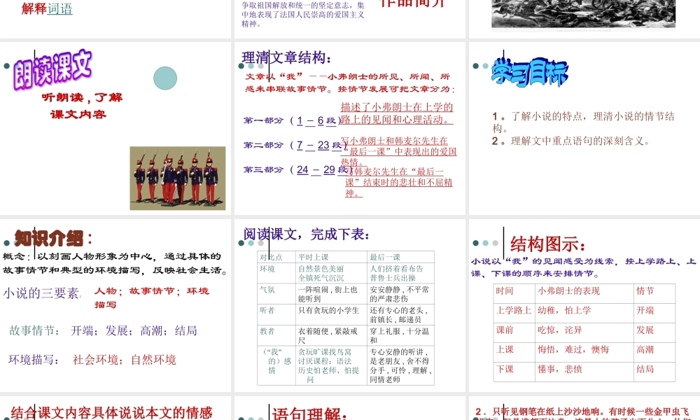 八年级语文最后一课课件11苏教版 课件