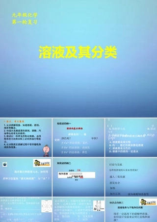 中考化学 溶液及其分类复习课件 沪教版 课件