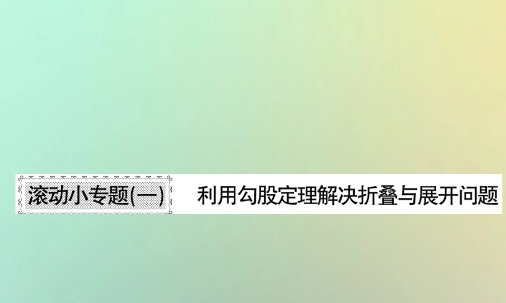 八年级数学上册 滚动小专题(一)习题课件 (新版)北师大版 课件