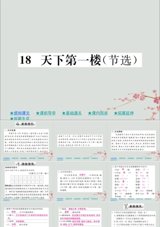 九年级语文下册 第五单元 18(天下第一楼(节选))巩固练习课件 新人教版 课件