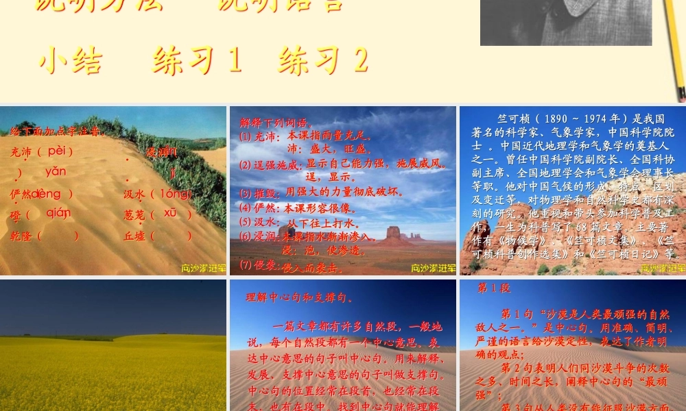 八年级语文第11课(向沙漠进军)课件 北京课改版 课件
