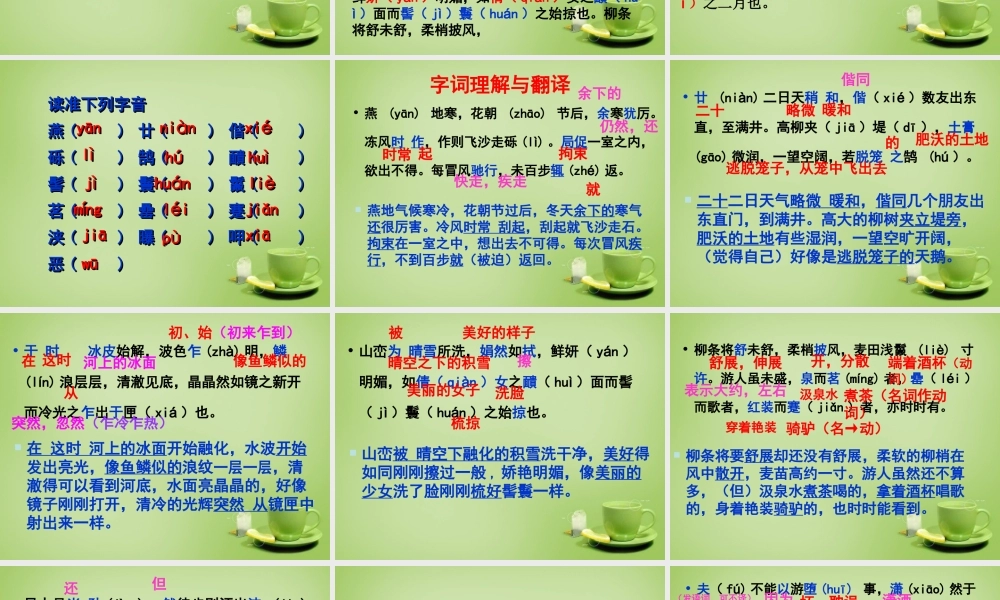 八年级语文下册 第29课(满井游记)课件 (新版)新人教版 课件