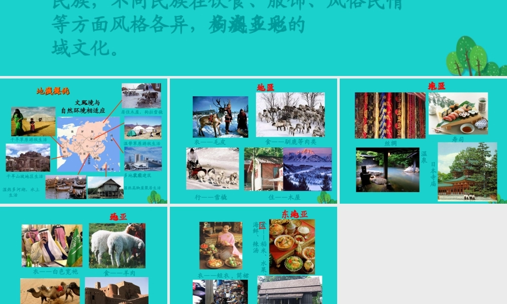 八年级地理下册 第5章 学习与探究——亚洲的人文环境和地域差异 亚洲人口与地域文化课件 中图版 课件