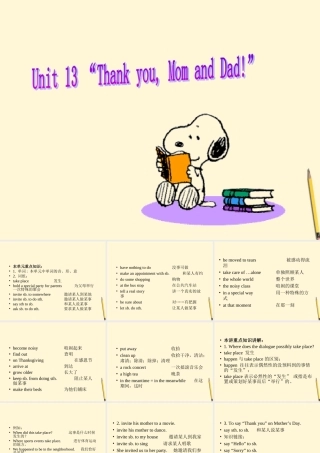 八年级英语下册 Unit 13  Thank you, Mom and Dad! 复习课件 北京课改版 课件