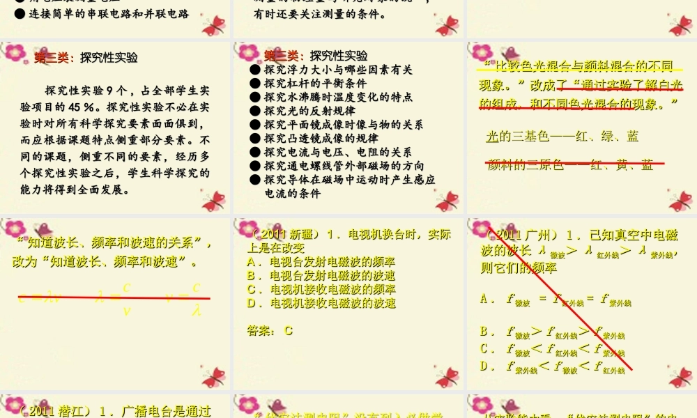 初中物理学业水平考试考试复习建议课件