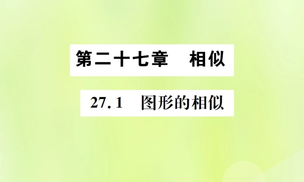 九年级数学下册 第二十七章 相似 271 图形的相似课件 (新版)新人教版 课件