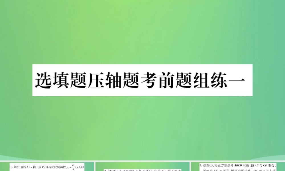 中考数学复习 选填题压轴题考前题组练一(精练)课件