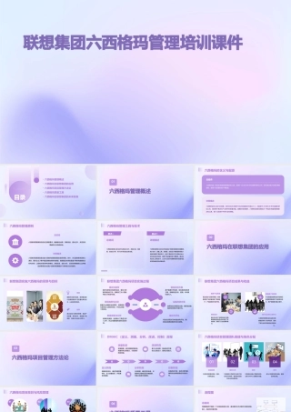 联想集团六西格玛管理培训课件