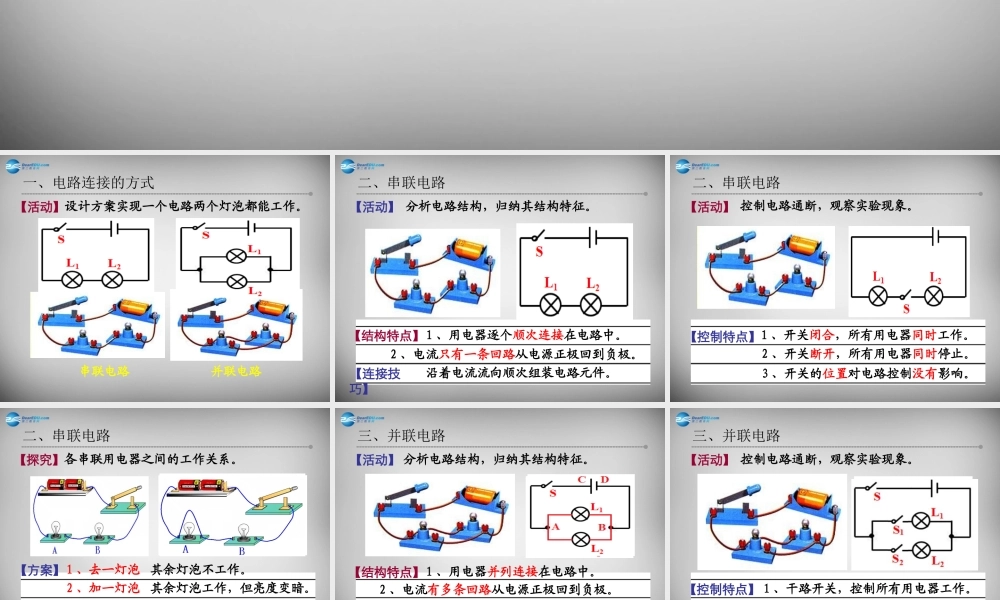 九年级物理上册 第十三章 第二节 电路连接的基本方式课件 苏科版 课件