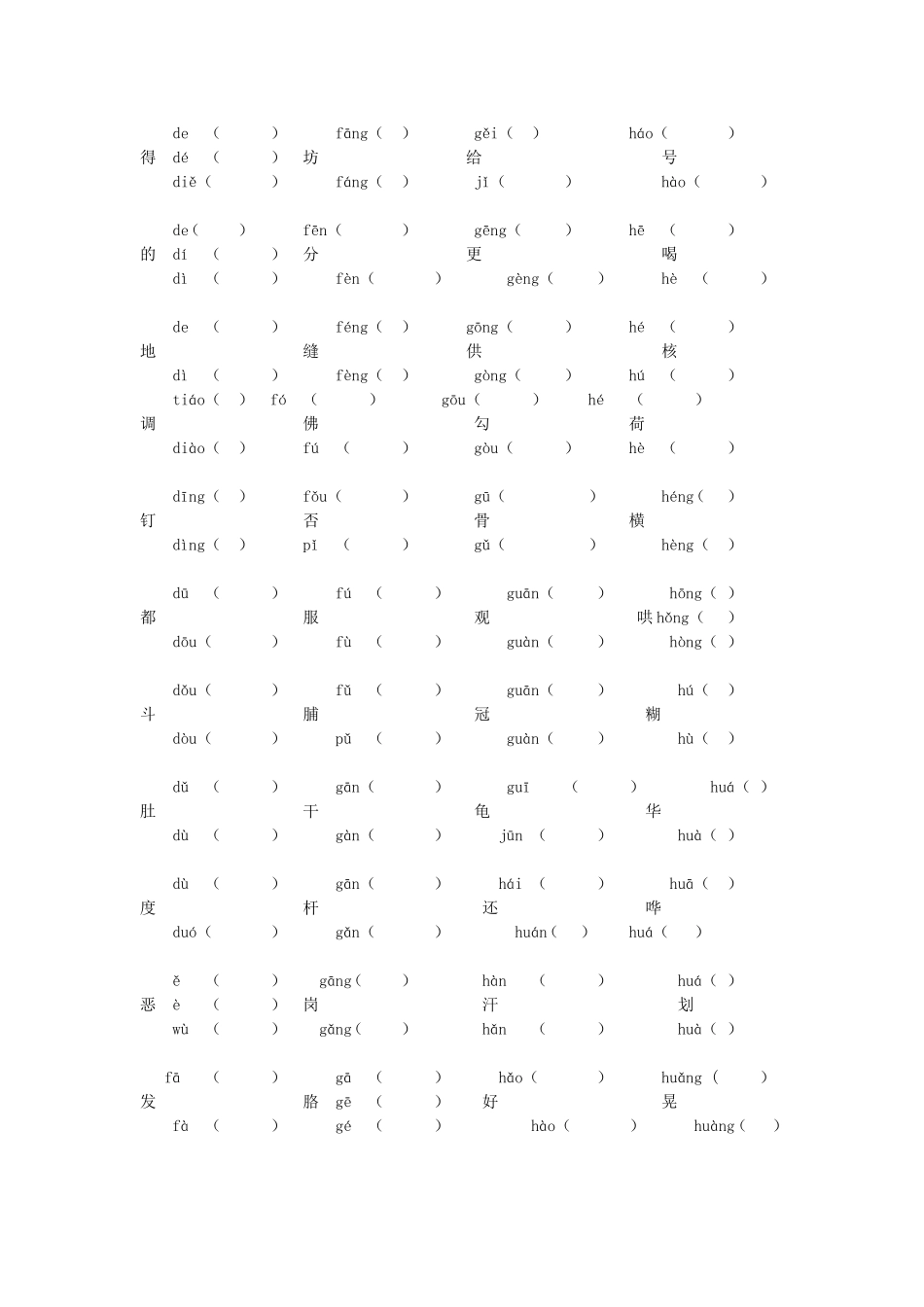 小学阶段常见多音字汇总_第2页