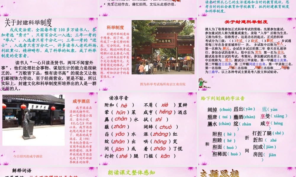 九年级语文下册 5 孔乙己课件 新人教版 课件