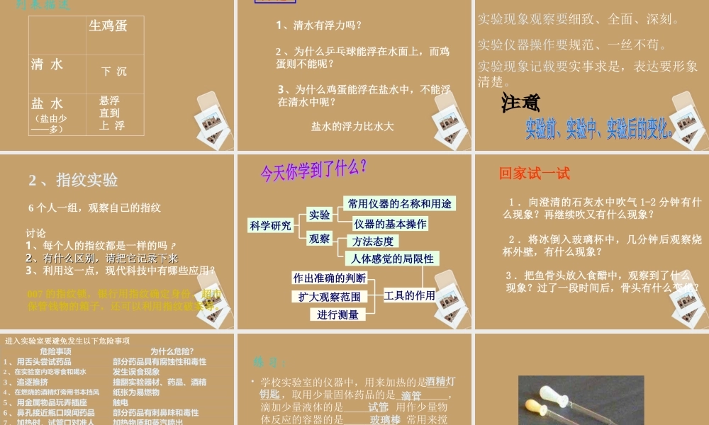 七年级科学上册(实验和观察)课件1 浙教版 课件