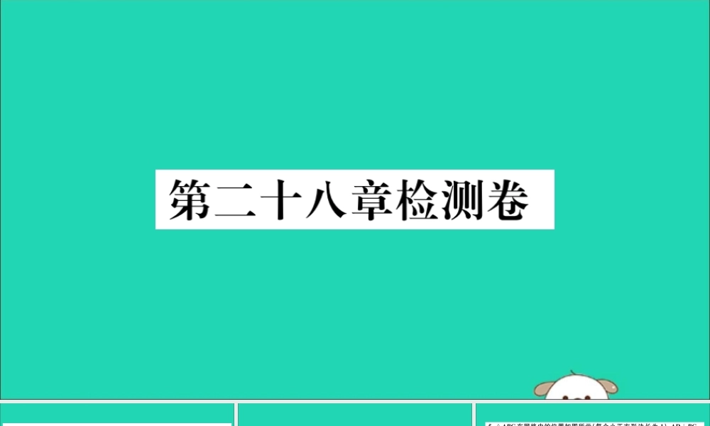 九年级数学下册 第二十八章 锐角三角函数检测卷习题讲评课件 (新版)新人教版 课件