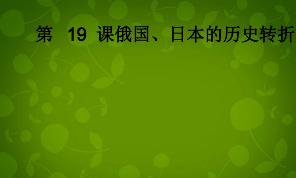 中学九年级历史上册 第19课(俄国、日本的历史转折)课件 新人教版 课件