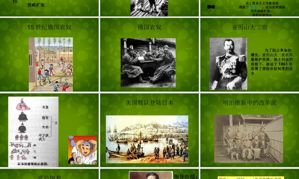 中学九年级历史上册 第19课(俄国、日本的历史转折)课件 新人教版 课件
