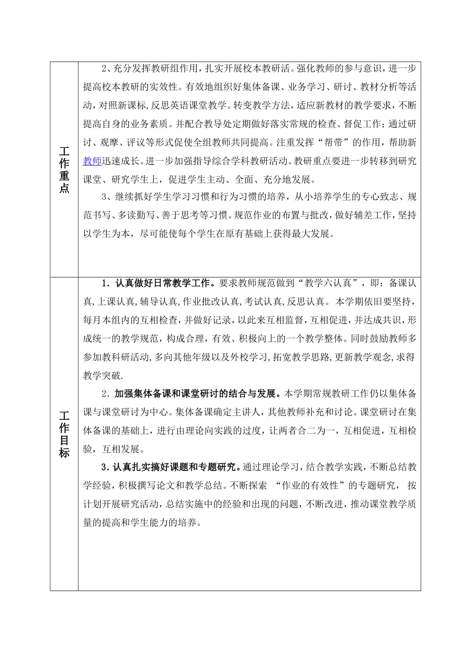 2015秋季英语教研组作计划_第3页