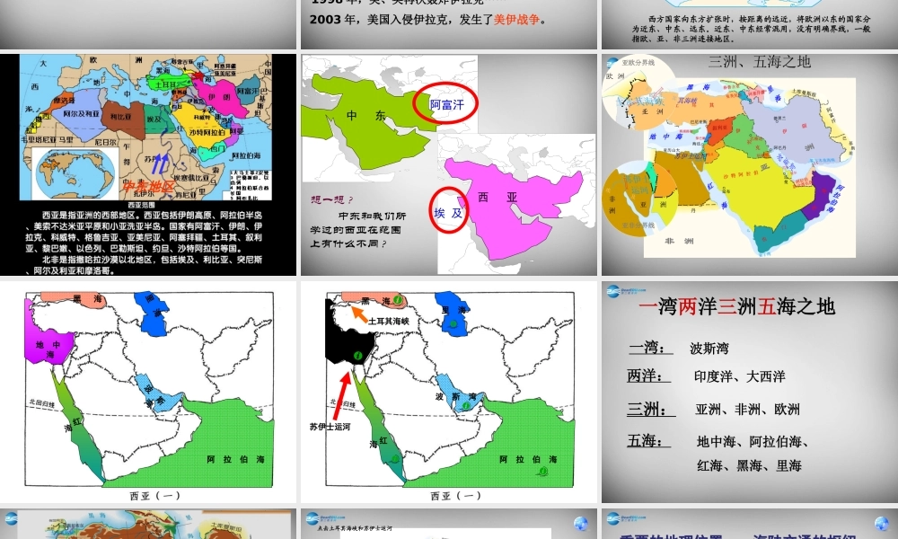 中学七年级地理下册 8.1 中东课件1 新人教版 课件