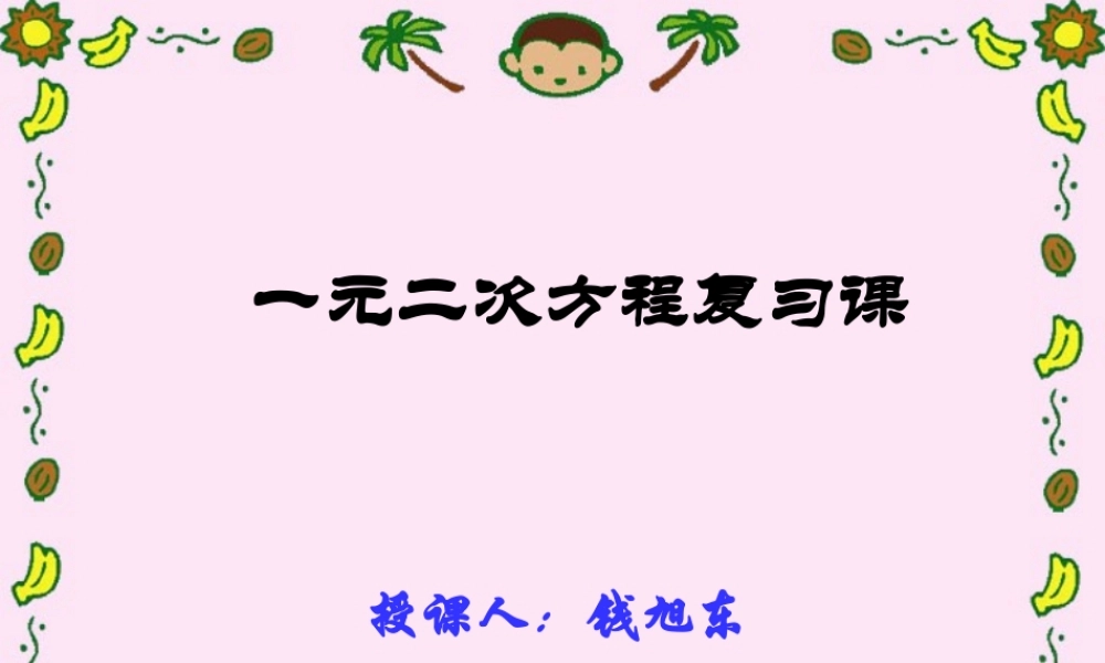 初三数学一元二次方程复习 华东师大版 课件