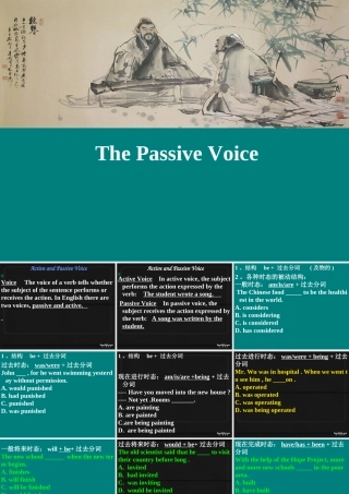 广州地区高三英语科passive各种时态及特例复习资料 课件