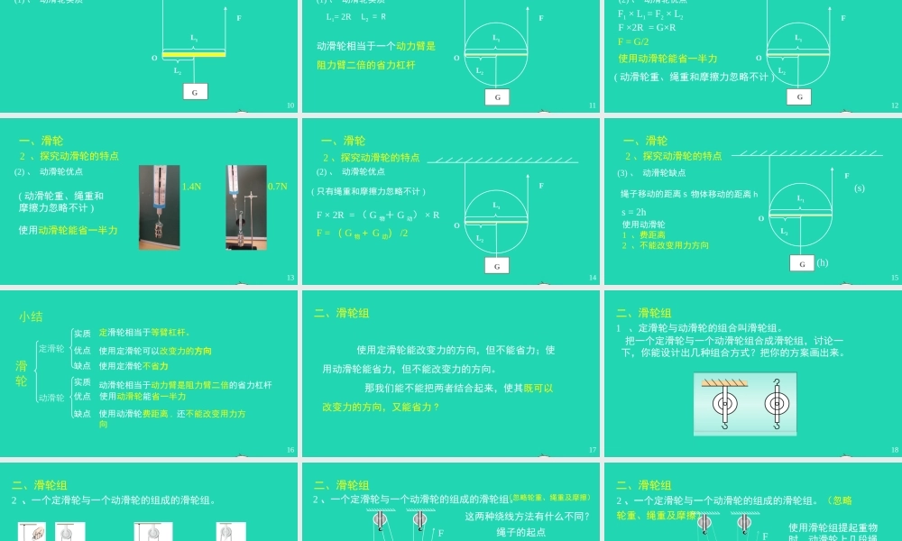 天津市八年级物理下册 12.2 滑轮课件 (新版)新人教版 课件