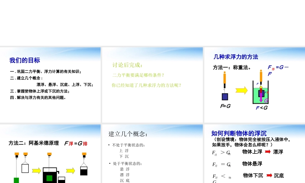 初中物理竞赛 物体的浮与沉课件